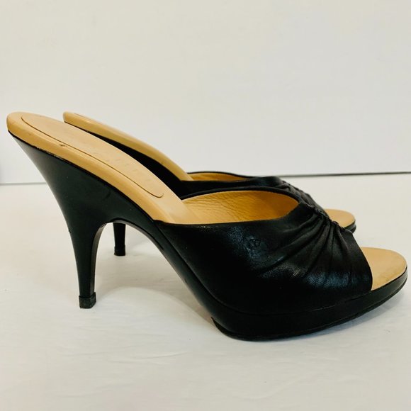 CHANEL LEATHER MULES HIGH HEELS MADE IN ITALY - Picture 4 of 12